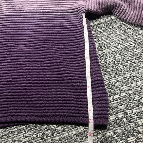 Chico’s | Ombré Purple Ribbed Quarter Sleeve Sweater - Picture 8 of 11